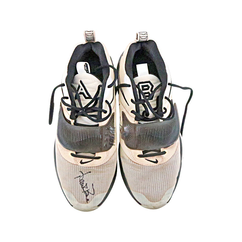 Aaron Boone New York Yankees Autographed Signed 2024 Game Used 'AB Savage' Model White/Black Nike Freak Sneakers - Sz 11 (Aaron Boone LOA)