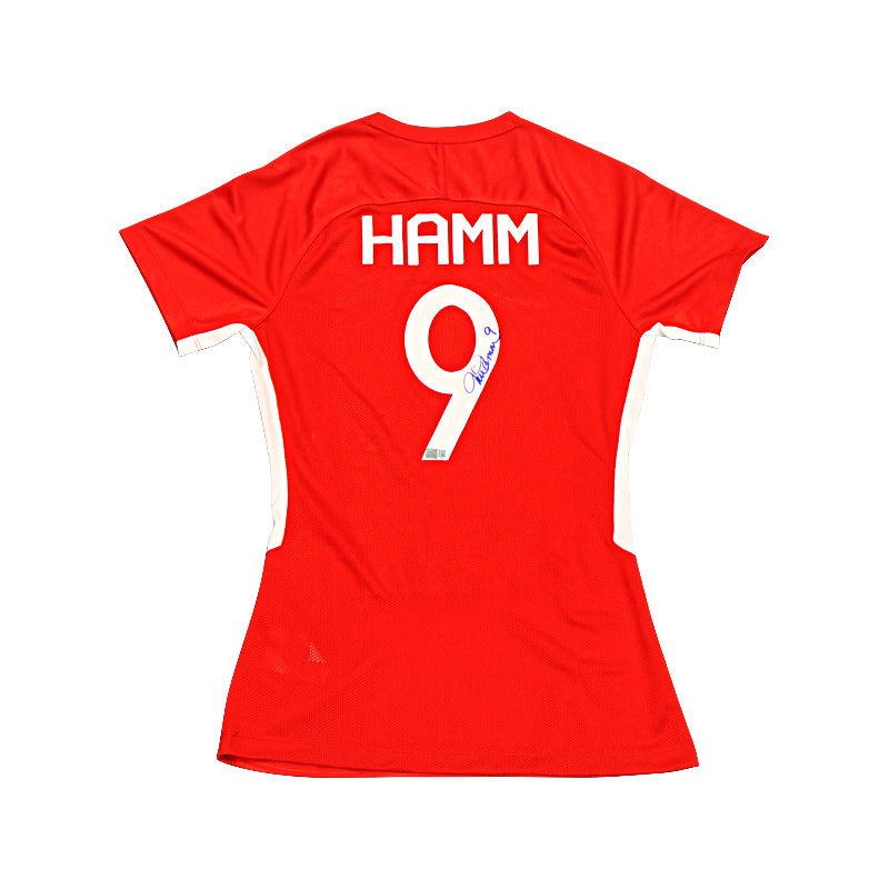 Mia Hamm USWNT Autographed Signed Red Nike Dri Fit XS USA Jersey (CX Auth)
