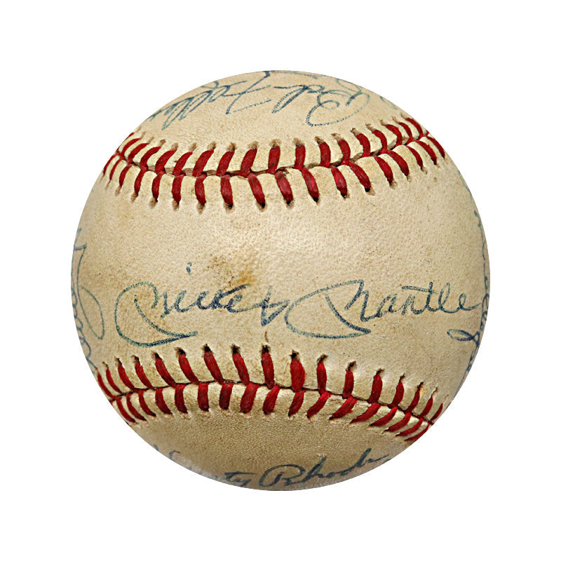 Mickey Mantle, Ford, Feller, Harrelson Multi Signed Hall of Famers and Stars Ball (JSA LOA)