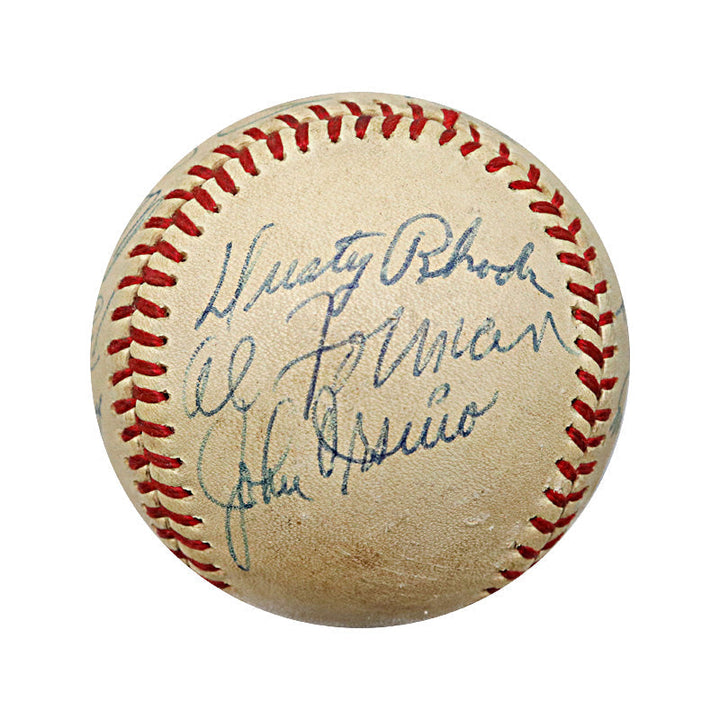 Mickey Mantle, Ford, Feller, Harrelson Multi Signed Hall of Famers and Stars Ball (JSA LOA)