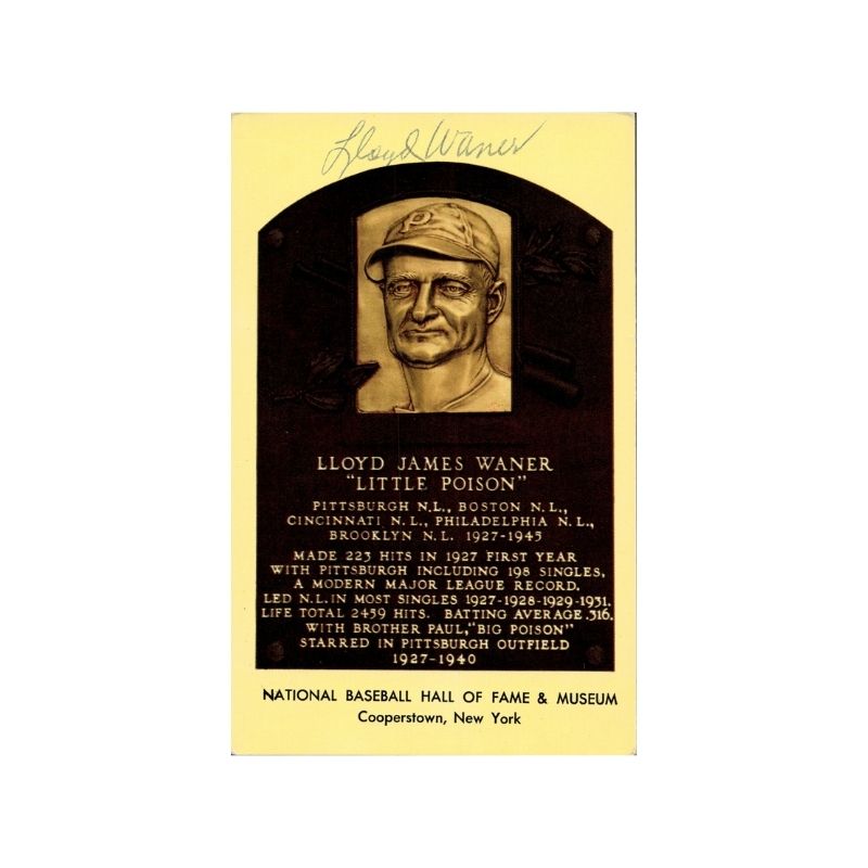 Lloyd Waner Autographed HOF Plaques (Spencer Ross LOA)