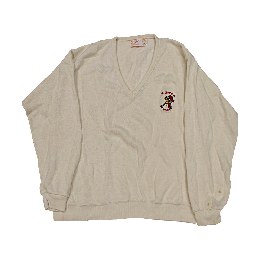 St. John's University White Hockey Sweater Size L