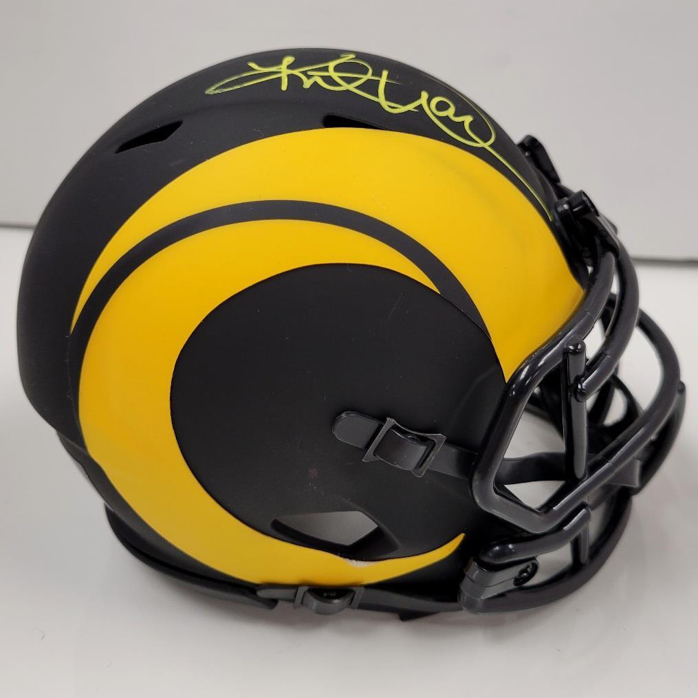 Kurt Warner signed Rams Eclipse Mini Helmet autograph (A) ~ Beckett BAS Holo
